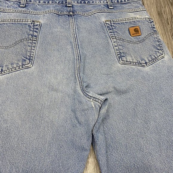 CARHARTT Relaxed Fit Straight Light Wash Blue Denim Jeans Men's Size W 40 L 32 - Picture 8 of 11